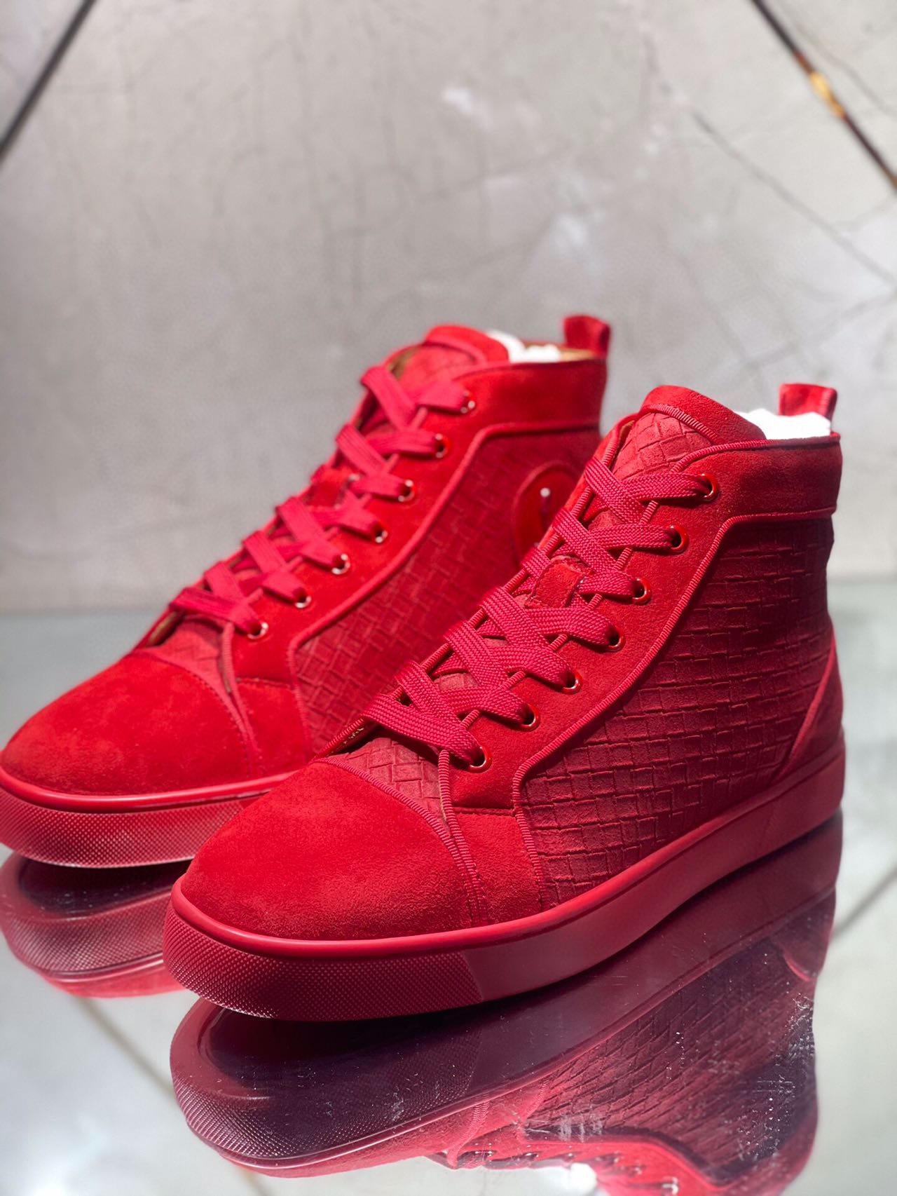 Christian Louboutin Sneakers Suede calf Red