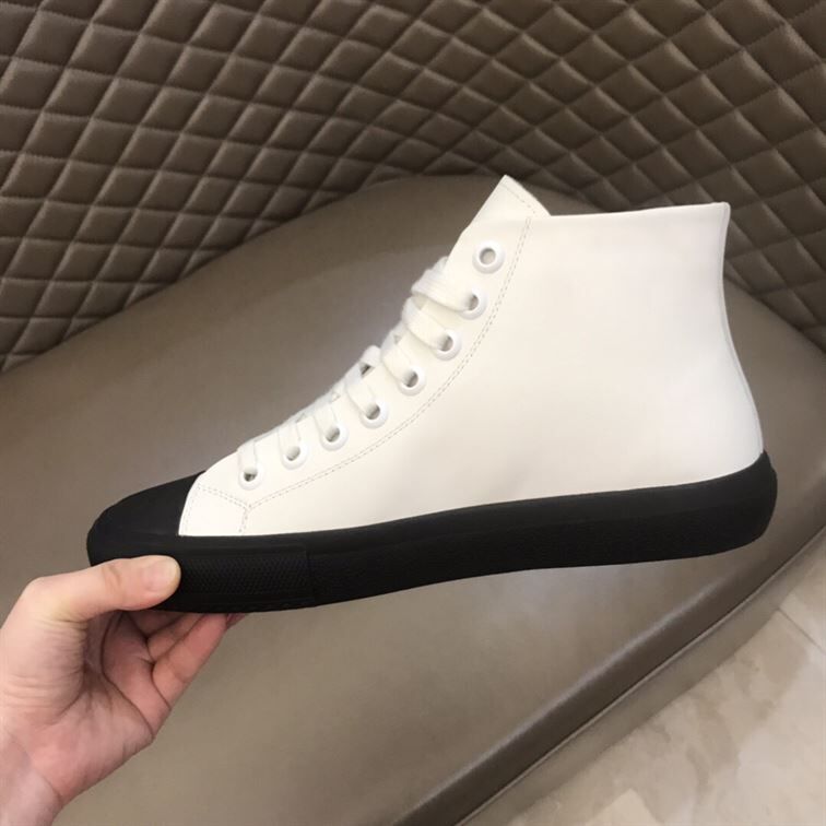 BURBERRY LOGO PRINT GABARDINE HIGH-TOP SNEAKERS – BBR029