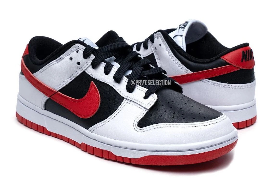 Nike Dunk Low Reverse Panda Red Swoosh