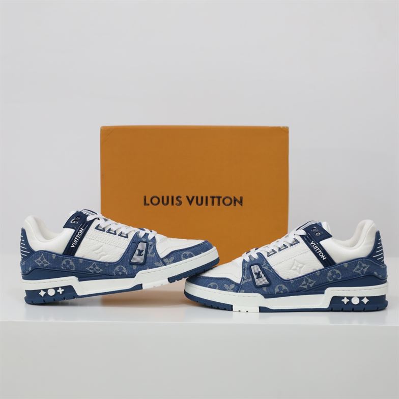 LOUIS VUITTON TRAINER MONOGRAM DENIM WHITE BLUE – LVS006