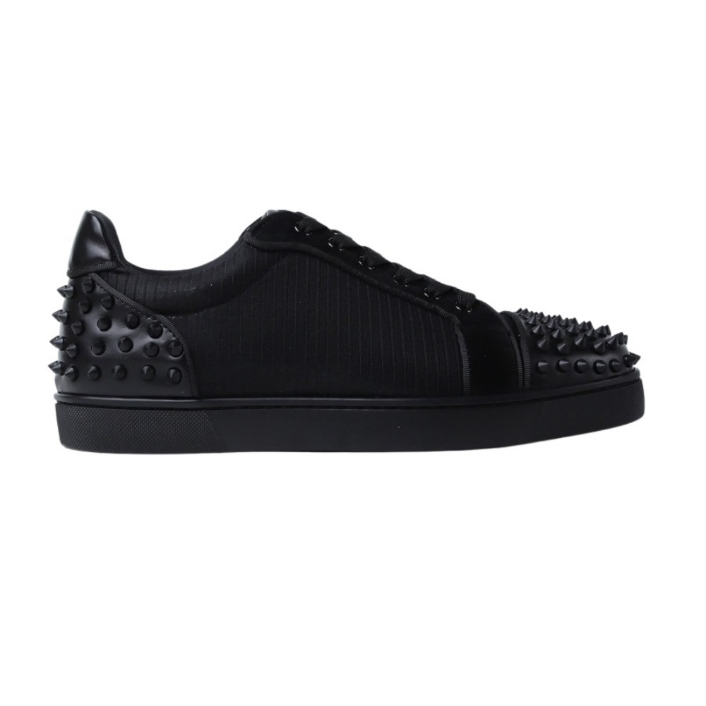 Christian Louboutin Junior Spikes Cotton Sneaker