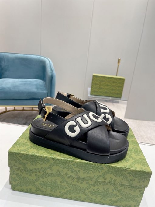 GUCCI MEN’S GUCCI SANDAL BLACK LEATHER – GSL009