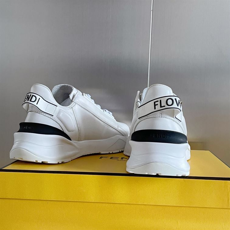 FENDI FLOW WHITE LEATHER LOW TOPS – FDS015