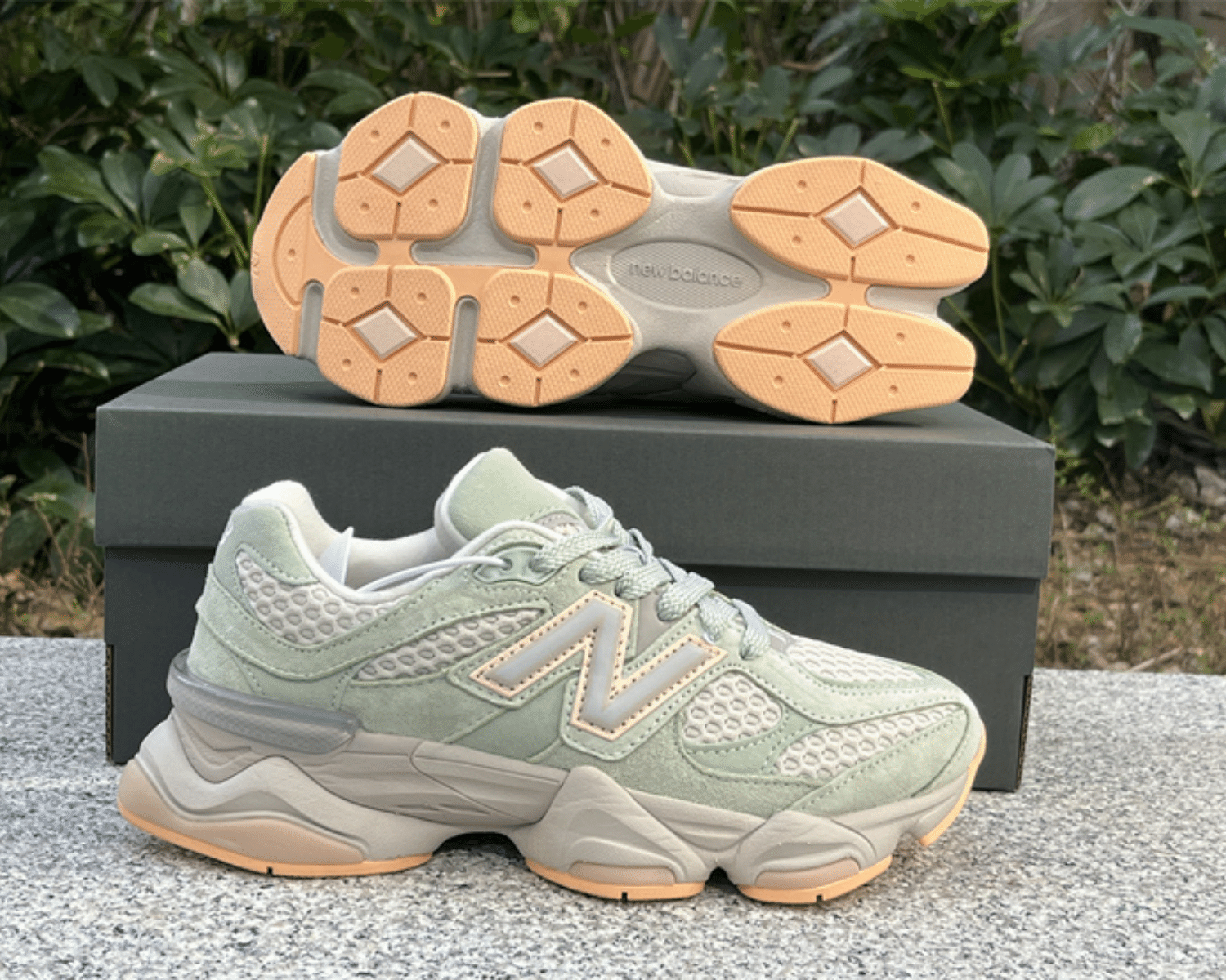 New Balance 9060 The Whitaker Group Missing Pieces Silver Moss Green