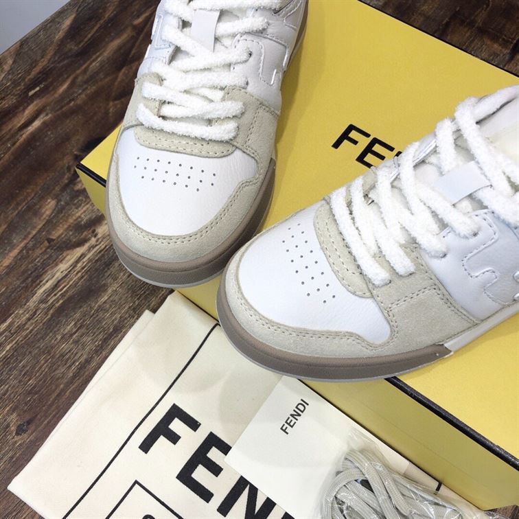FENDI MATCH LOW-TOP SNEAKERS IN WHITE SUEDE – FDS004