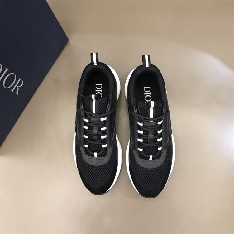 DIOR B22 SNEAKERS BLACK TECHNICAL MESH AND CALFSKIN – DO004