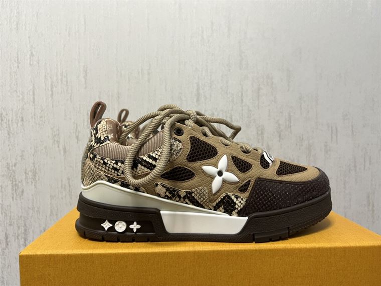 LOUIS VUITTON LV SKATE SNEAKER IN BROWN SNAKESKIN – LVS148