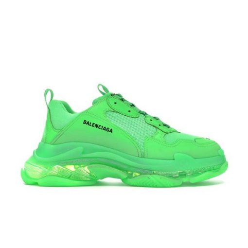 BALENCIAGA TRIPLE S CLEAR SOLE IN NEON GREEN – BLA019