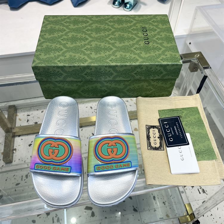 GUCCI SLIDE INTERLOCKING G LEATHER BLACK FOR MEN – GSL004