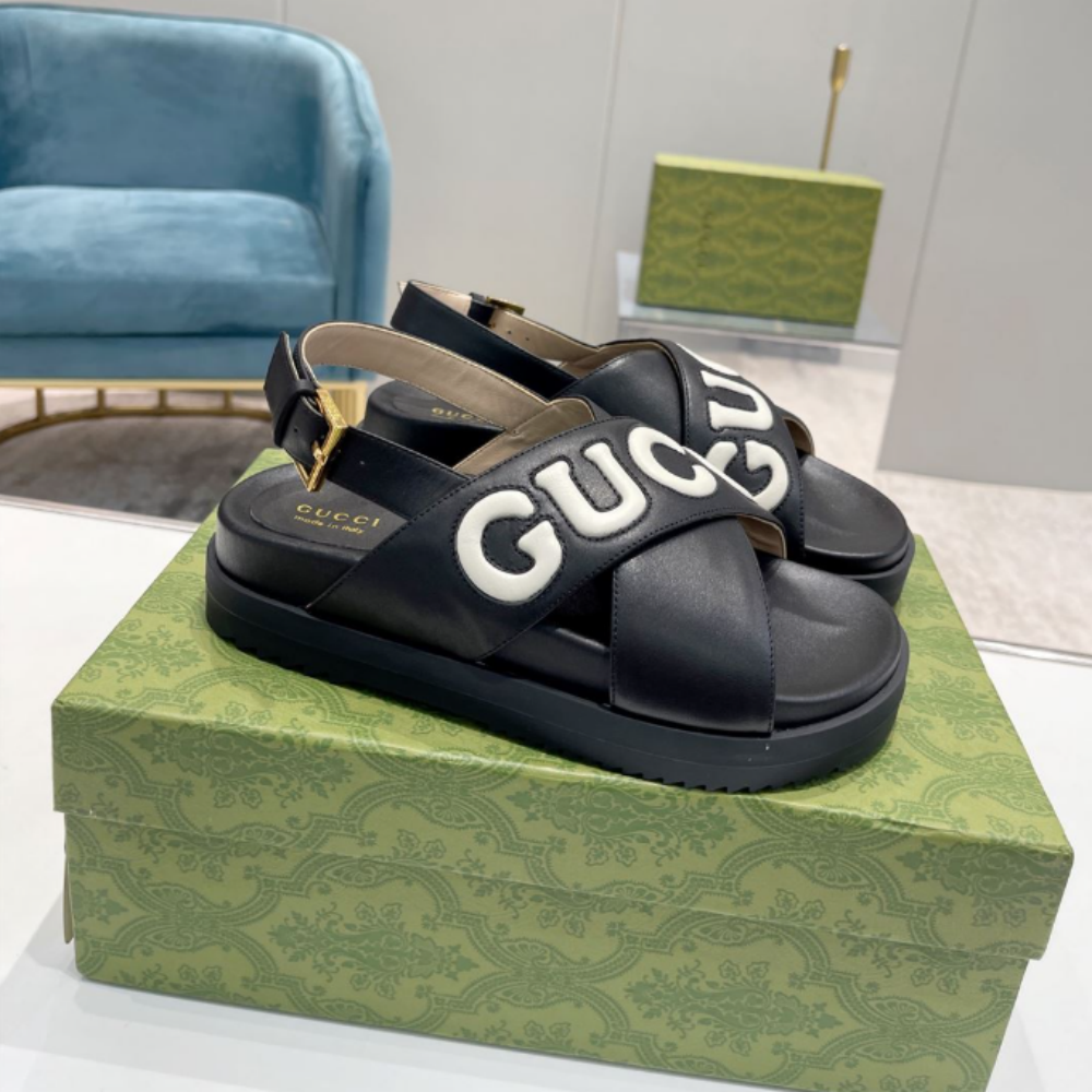 GUCCI MEN’S GUCCI SANDAL BLACK LEATHER – GSL009