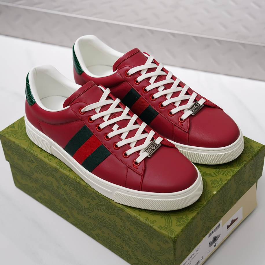 Gucci Ace Rosso Ancora Red Nylon Sneakers – GCC215