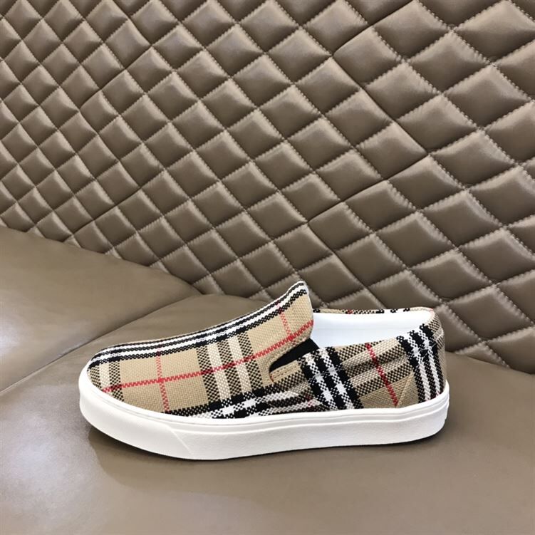 BURBERRY BIO-BASED SOLE LATTICED COTTON SLIP-ON SNEAKERS – BBR024