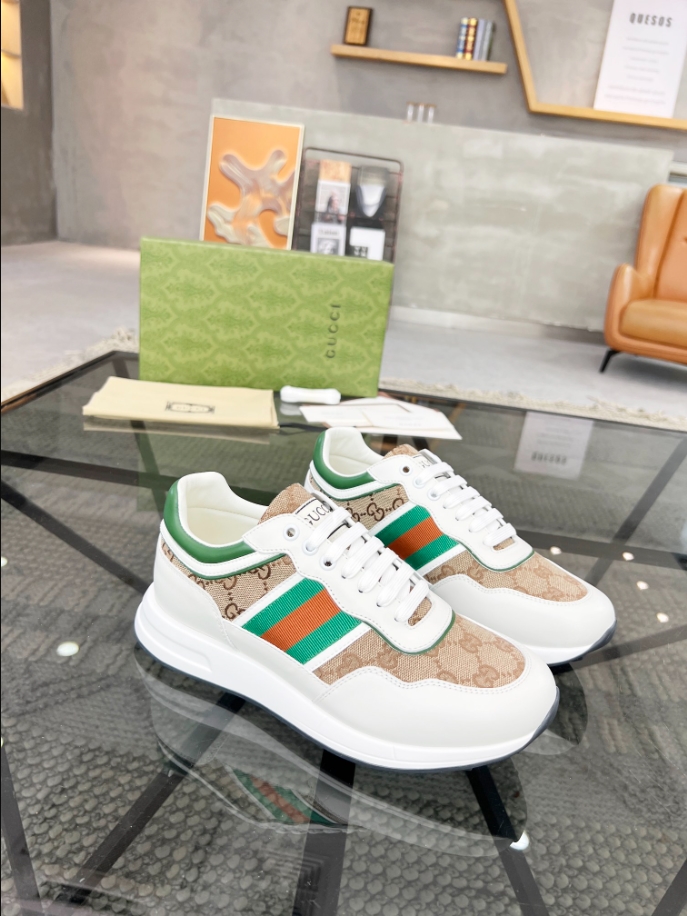 Gucci White Beige Green Sneaker – GCC161