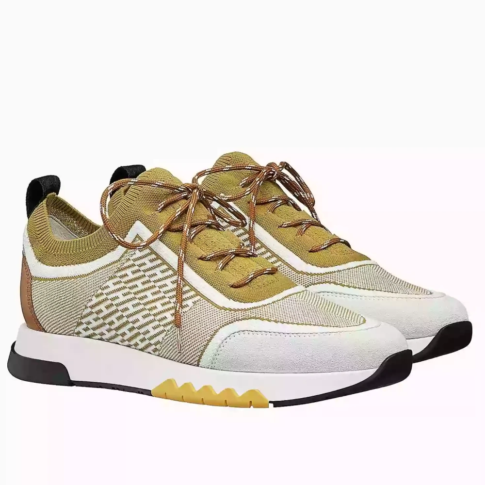 Hermes Men’s Addict Sneakers In Multicolore Knit – HM035