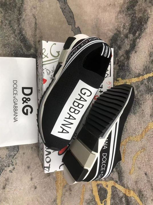 DOLCE & GABBANA SORRENTO LOGO SLIP ON BLACK WHITE – DG030