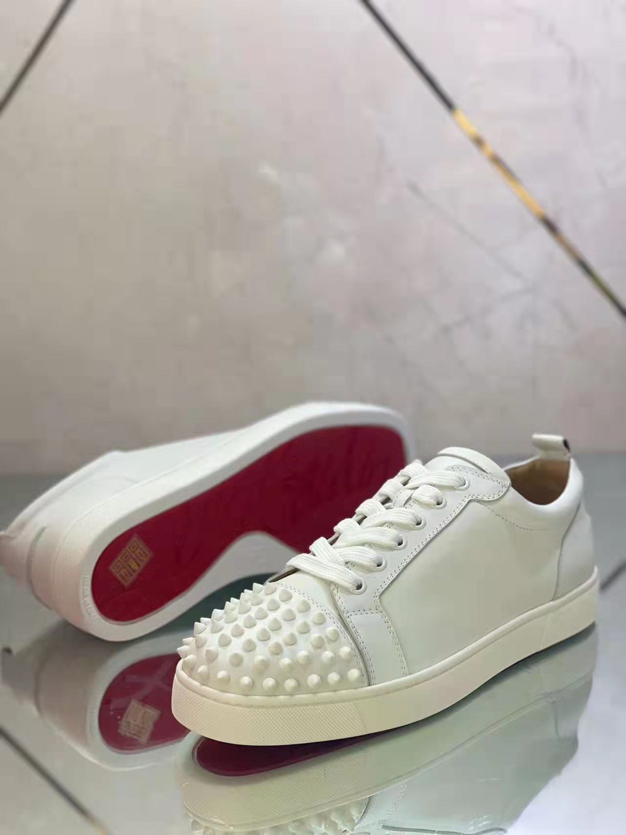 Christian Louboutin Louis Junior Spikes White