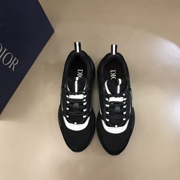 DIOR B22 SNEAKER BLACK TECHNICAL MESH AND SMOOTH CALFSKIN – DO045