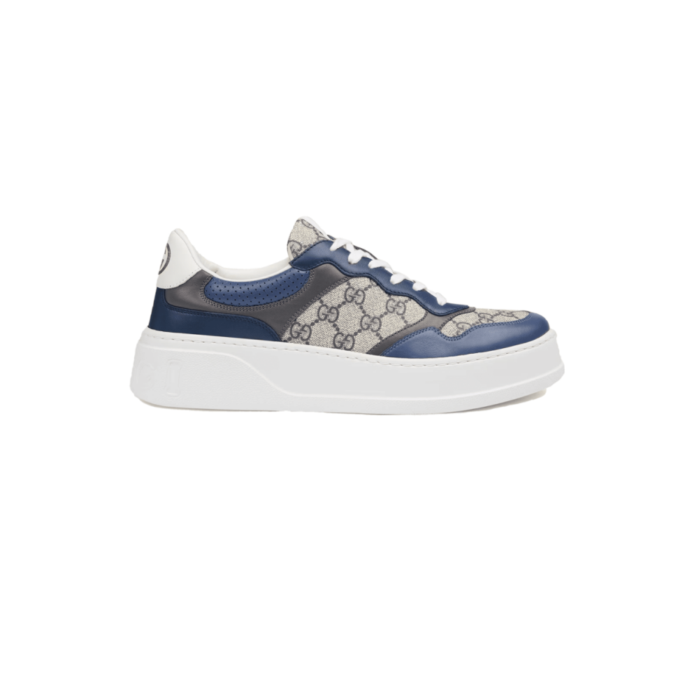 GUCCI MEN’S GG SNEAKERS BEIGE AND BLUE SUPREME – GCC003
