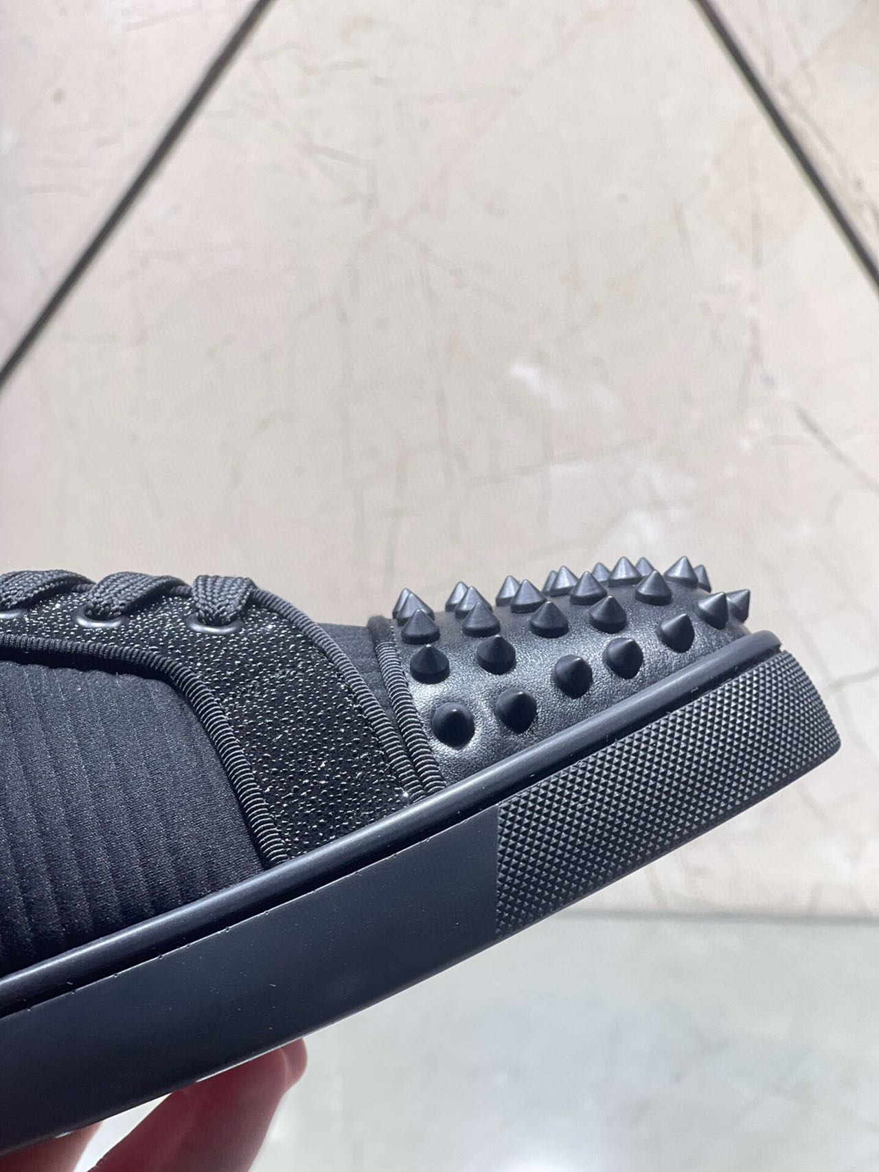 Christian Louboutin Junior Spikes Cotton Sneaker