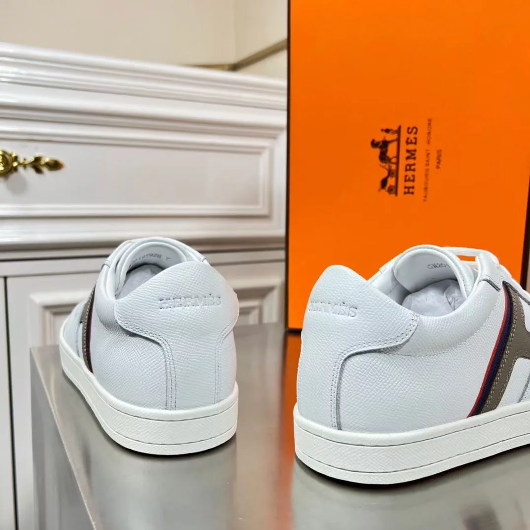 Hermes Boomerang Sneakers In Multicolore White Leather – HM032