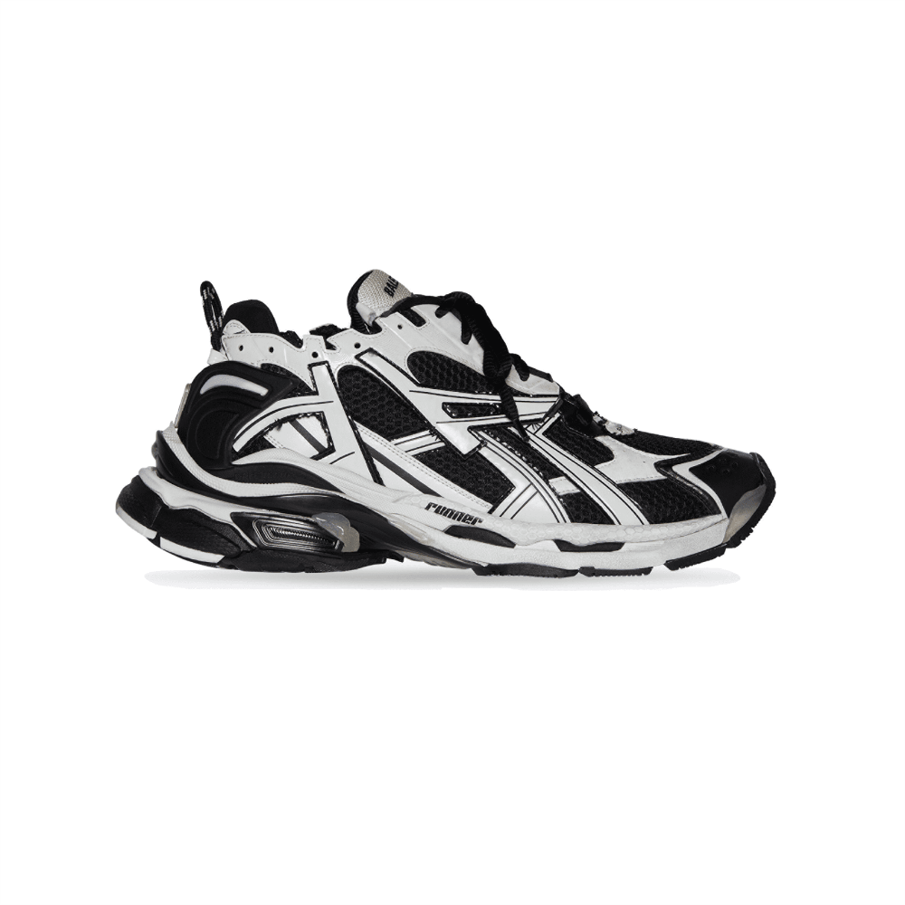 BALENCIAGA RUNNER SNEAKERS IN BLACK AND WHITE MESH AND NYLON – BLA008