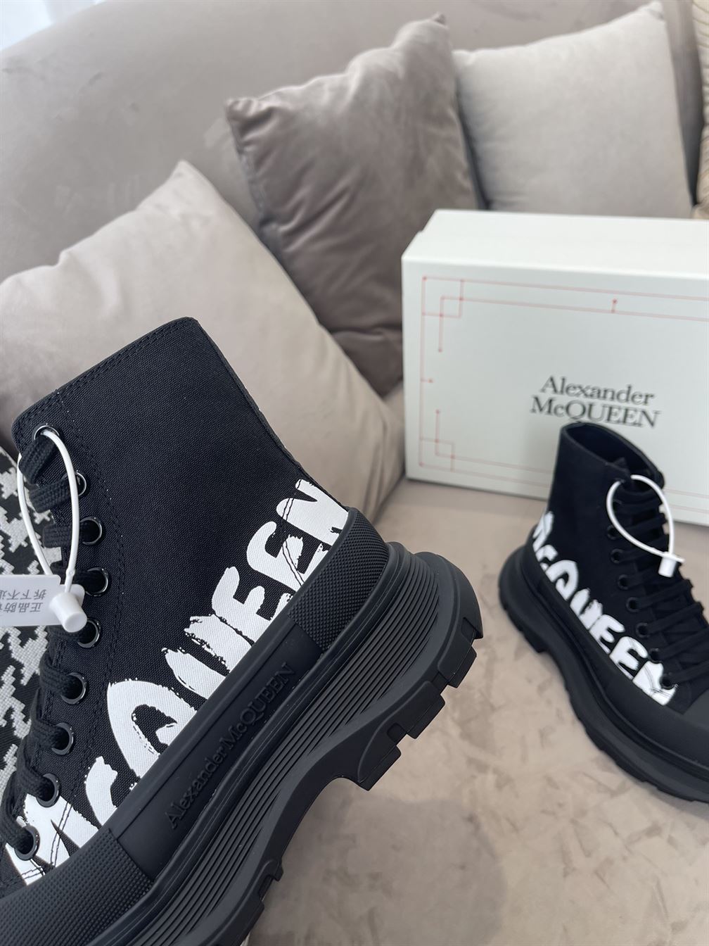 ALEXANDER MCQUEEN GRAFFITI TREAD SLICK HIGH-TOP SNEAKERS – ALD029