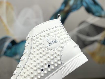 Christian Louboutin Louis Spikes Sneakers Calf leather and spikes White