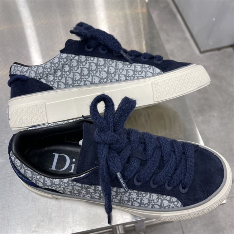 DIOR B33 SNEAKER NAVY BLUE DIOR OBLIQUE JACQUARD – DO128