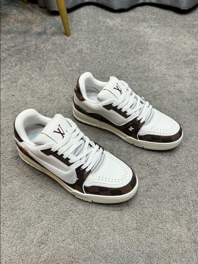 Louis Vuitton Trainer Damier White Brown Sneaker – LVS206