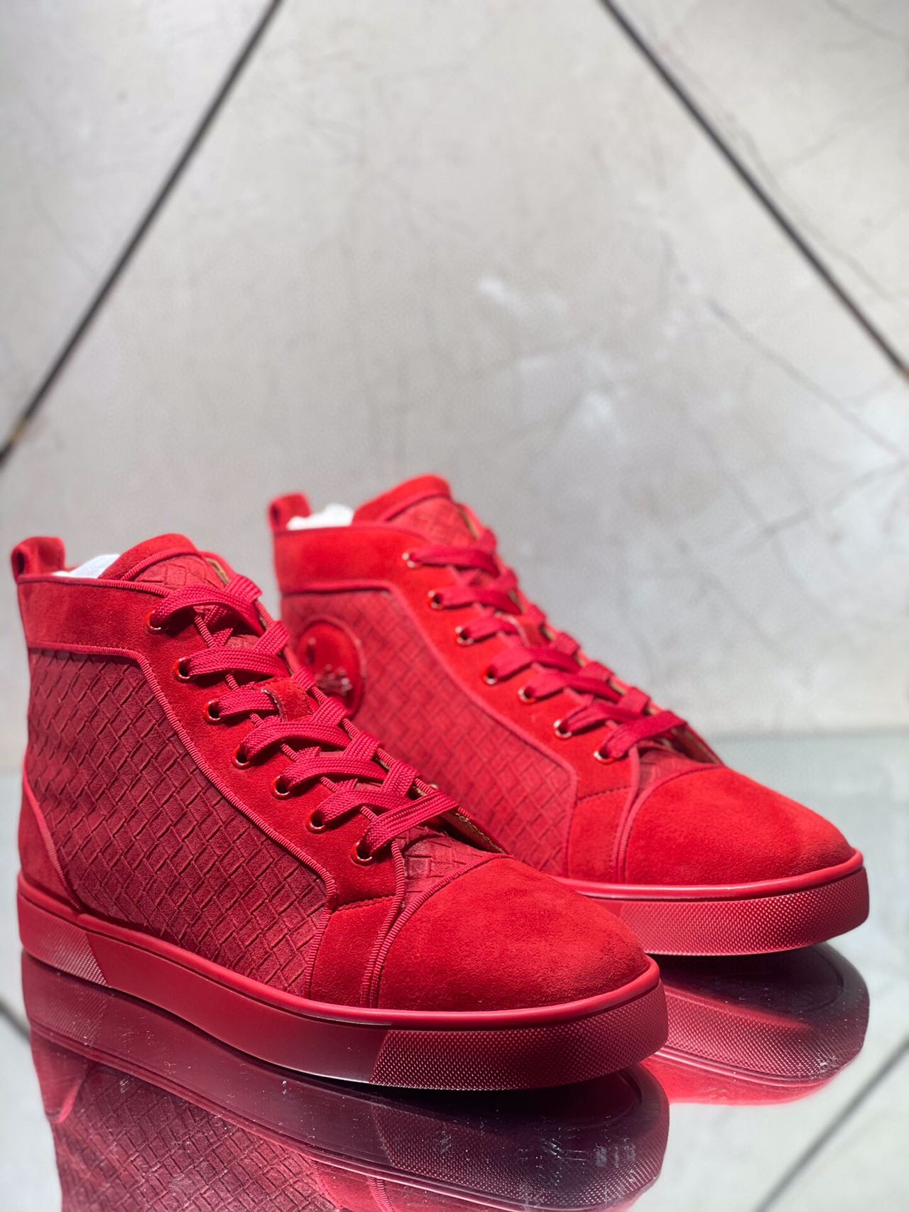 Christian Louboutin Sneakers Suede calf Red