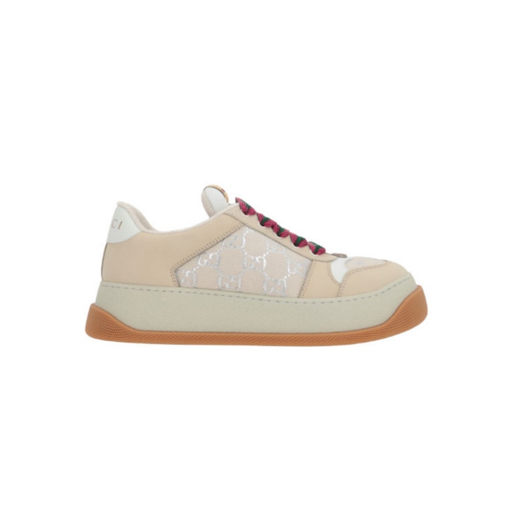 GUCCI SCREENER SNEAKERS IN GG LUREX AND NABUK – GCC123