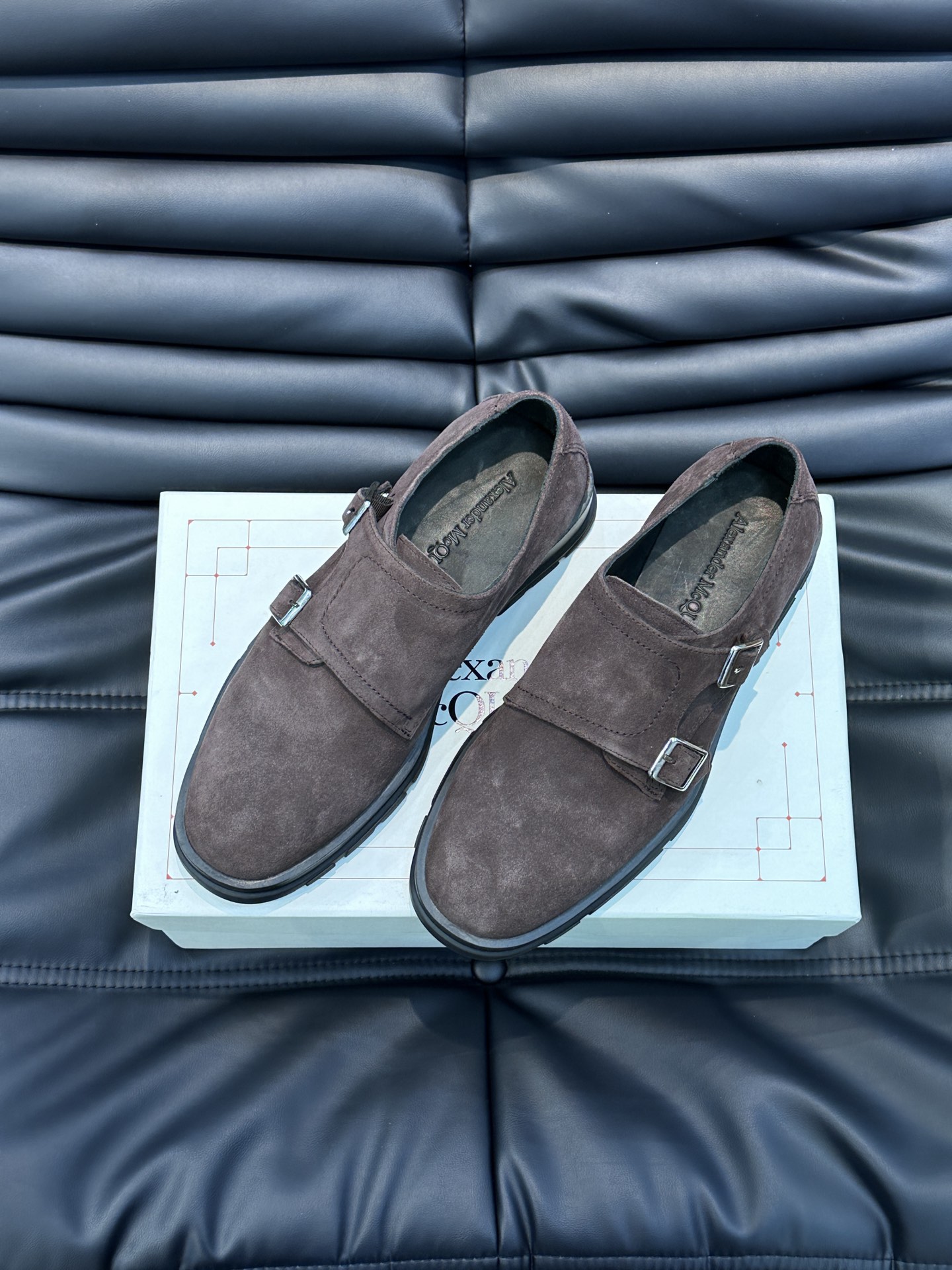 Alexander McQueen thick-soled platform men's leather shoes