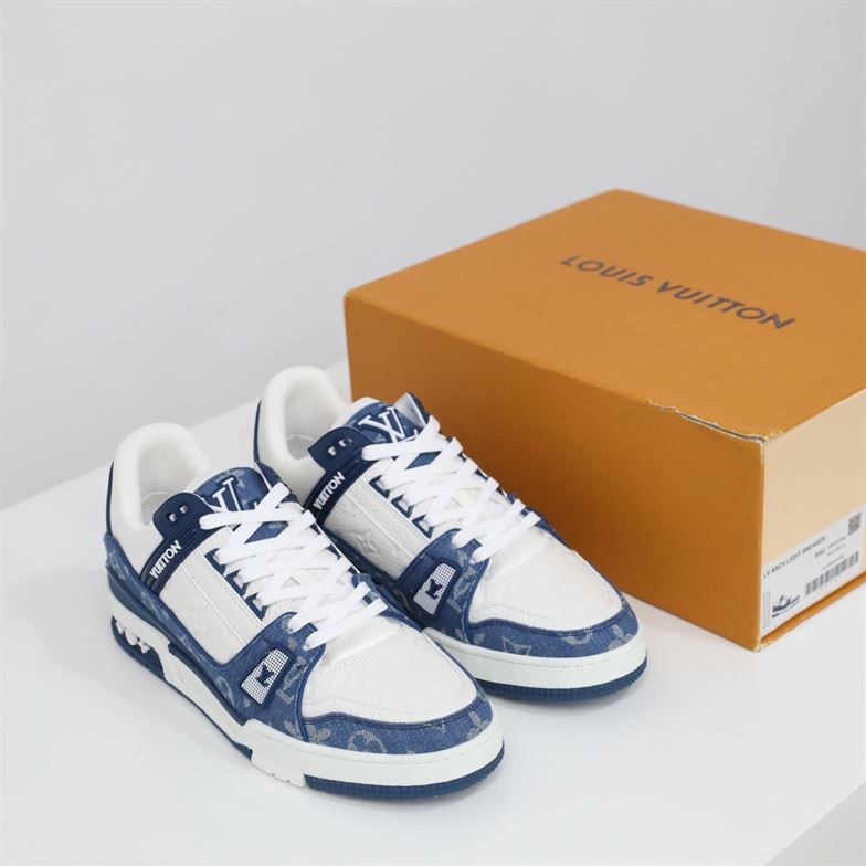 LOUIS VUITTON TRAINER MONOGRAM DENIM WHITE BLUE – LVS006
