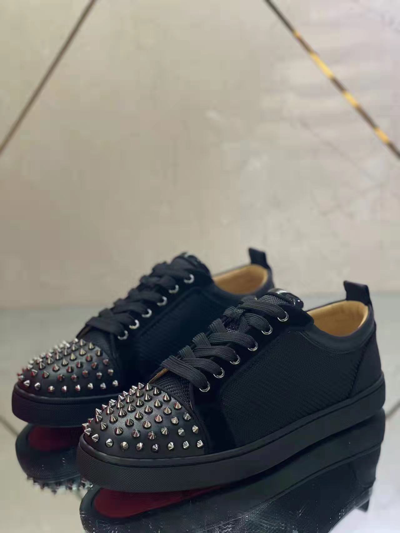 Christian Louboutin Louis Junior Spikes Orlato Flat “Black”
