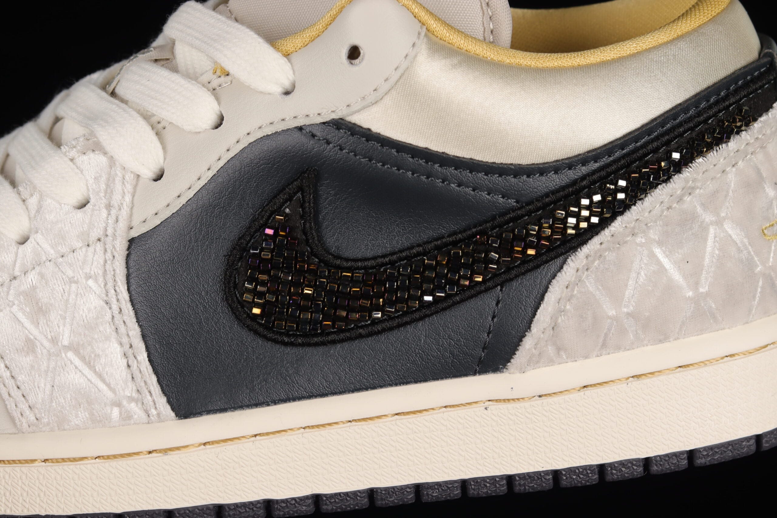 Air Jordan 1 Low Beaded Swoosh Grey Sail