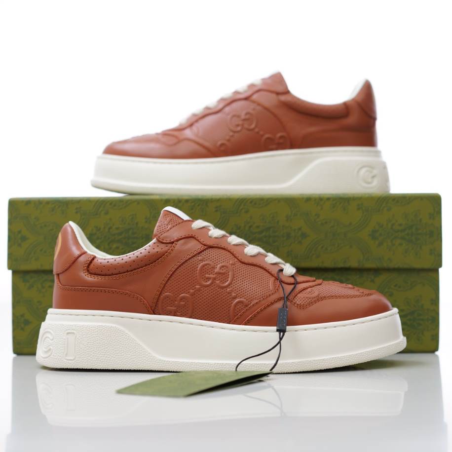Gucci Brown Jumbo GG Embossed Sneakers – GCC210