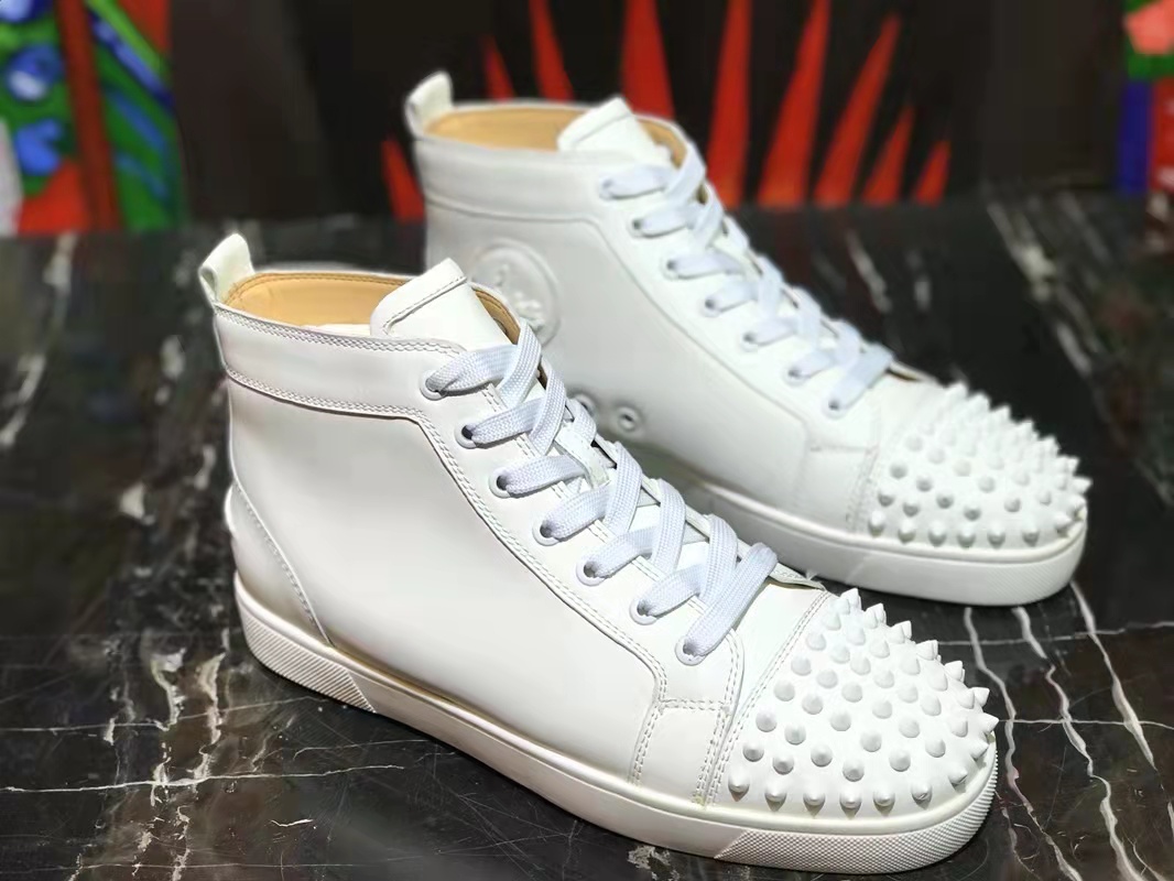 Christian Louboutin Lou Spikes Sneakers Calf leather White