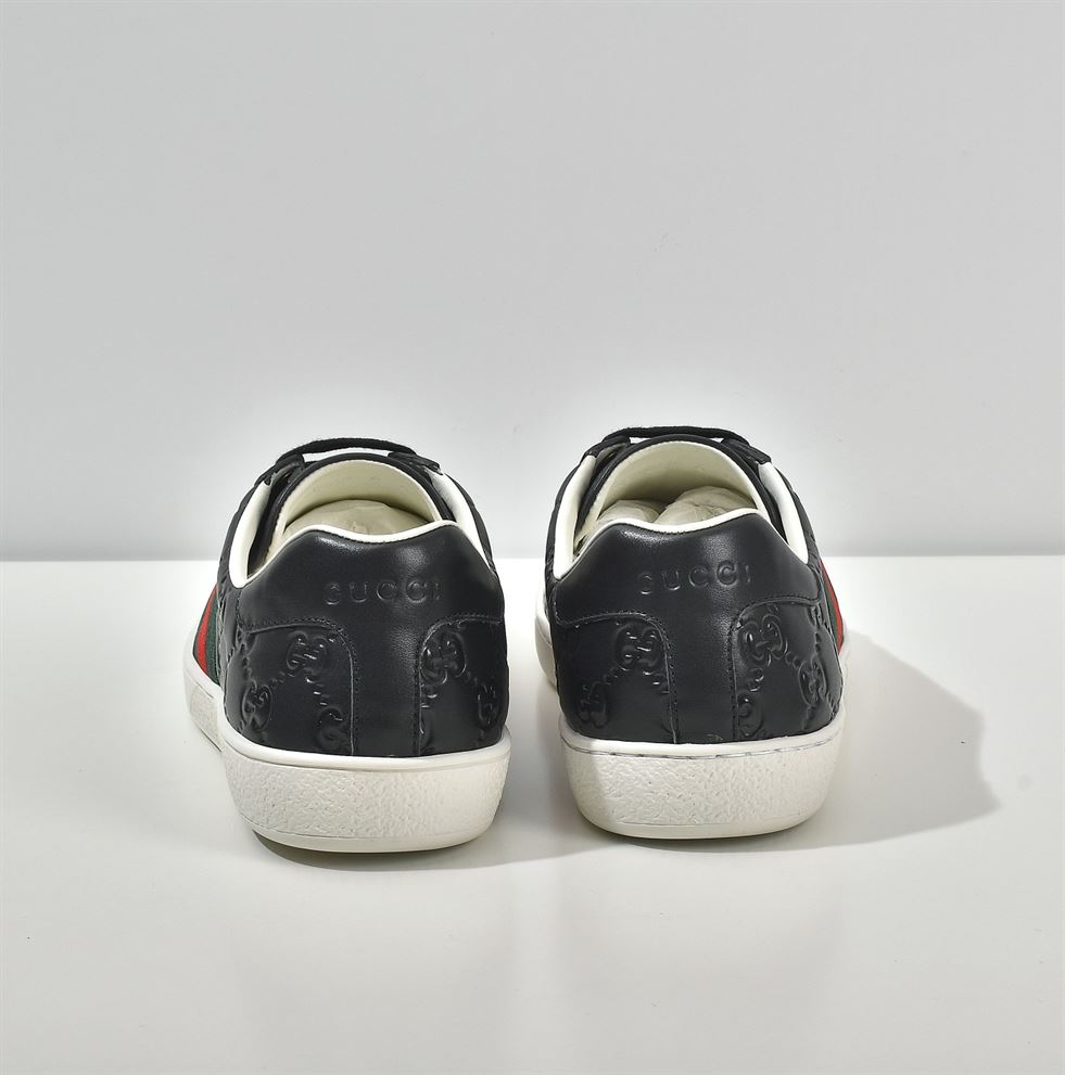 GUCCI ACE SIGNATURE SNEAKER BLACK – GCC028