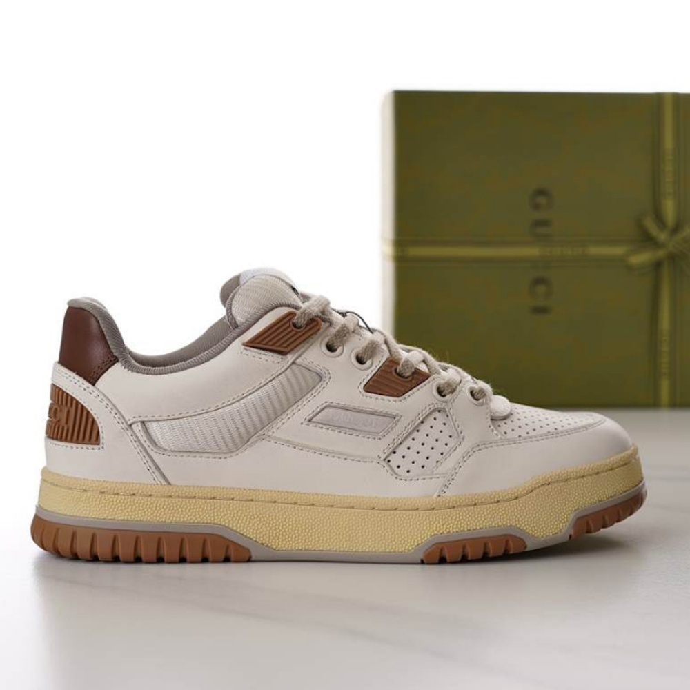 Gucci Breathable Casual Brown White Sneakers – GCC224