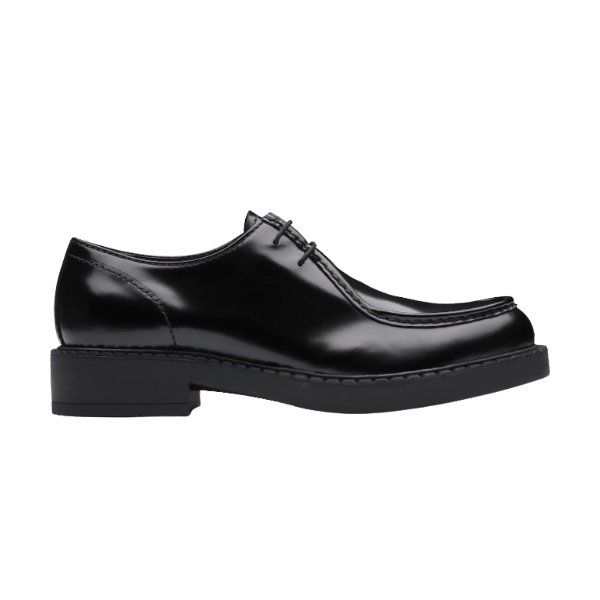 PRADA MONOLITH BRUSHED LEATHER LACE-UP SHOES – PRS039