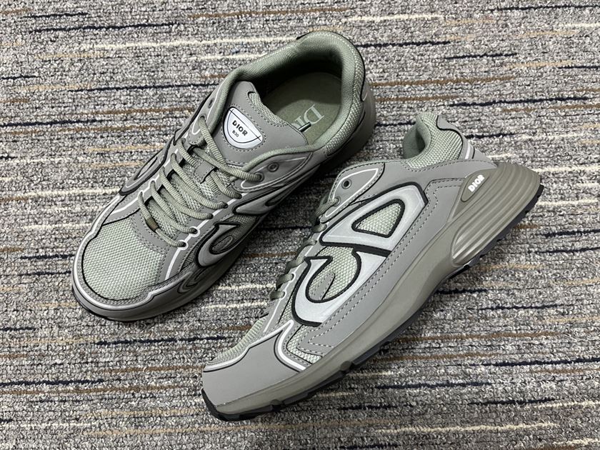 DIOR B30 SNEAKER OLIVE MESH AND TECHNICAL FABRIC – DO109