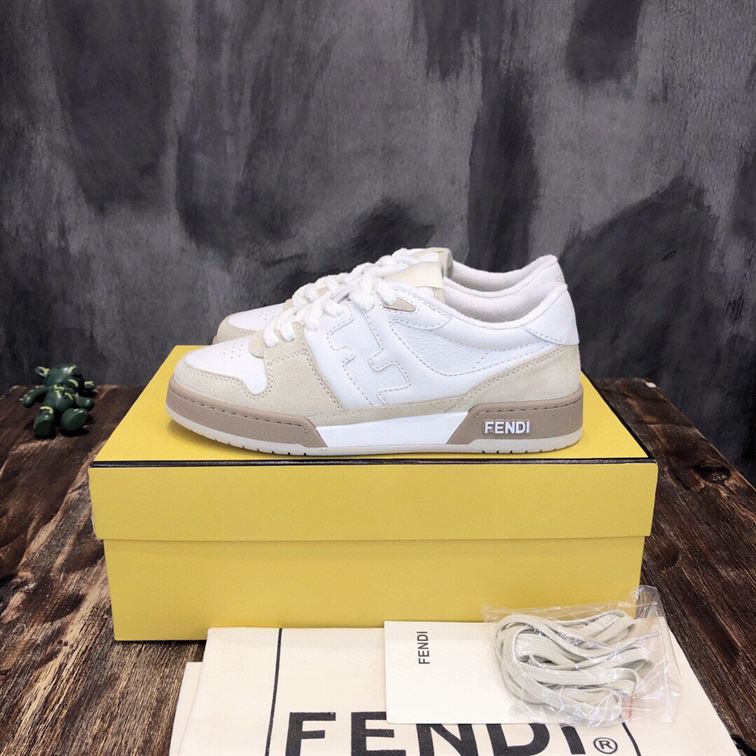 FENDI MATCH LOW-TOP SNEAKERS IN WHITE SUEDE – FDS004
