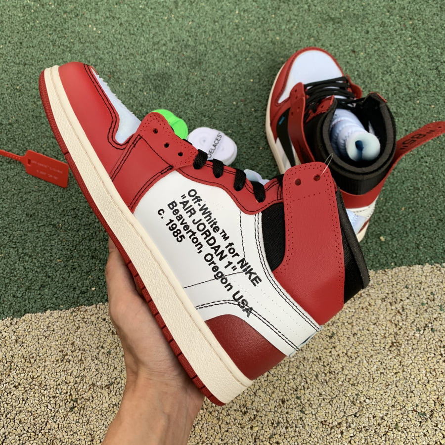 OFF WHITE Air Jordan 1 Chicago Red Extended Size