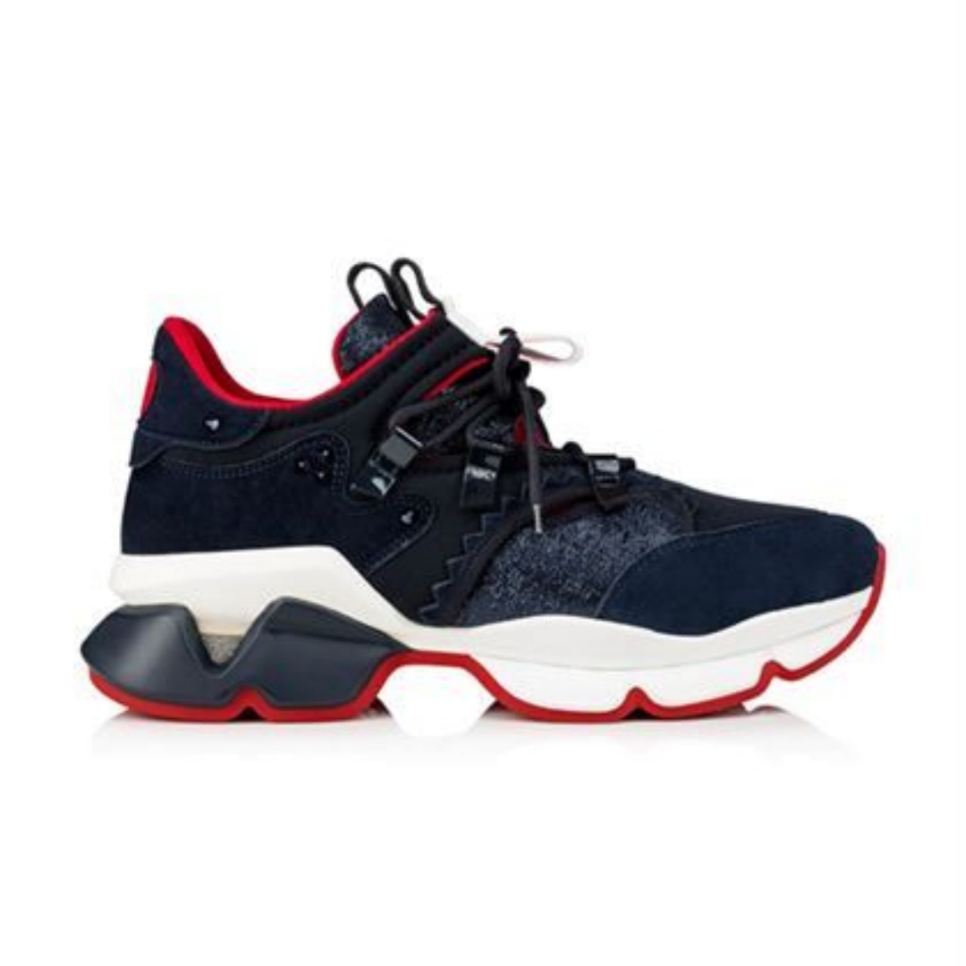 CHRISTIAN LOUBOUTIN BLUE NEOPRENE RED- RUNNER SNEAKER – CLS012