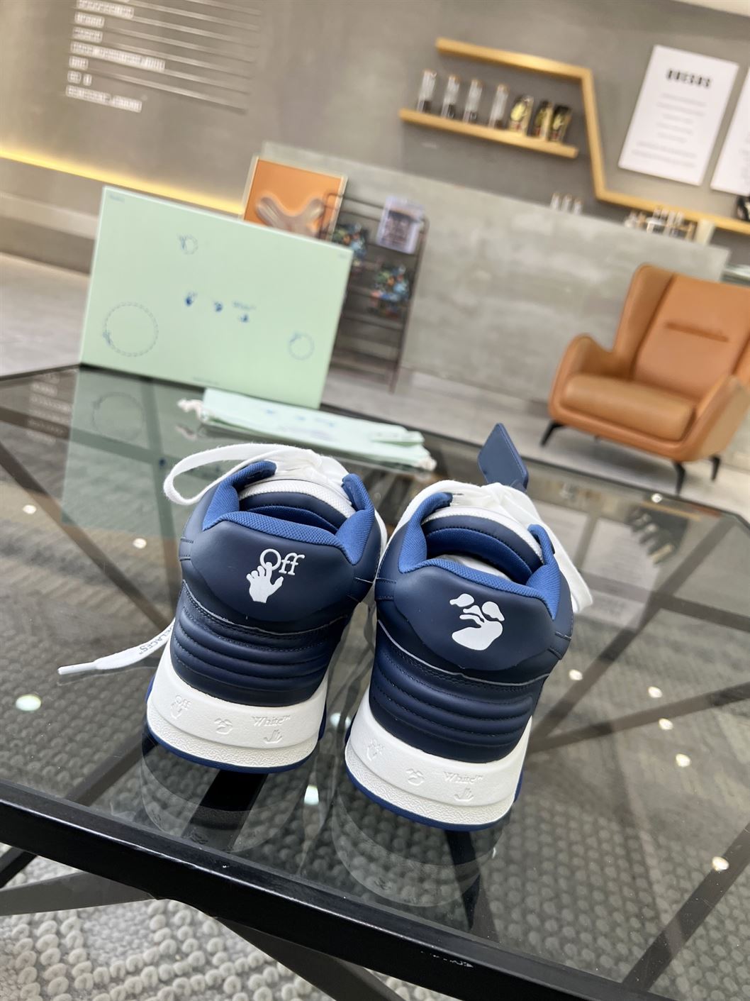 OFF-WHITE OUT OFF OFFICE CALF LEATHER WHITE ROYAL IN BLUE – OFW016