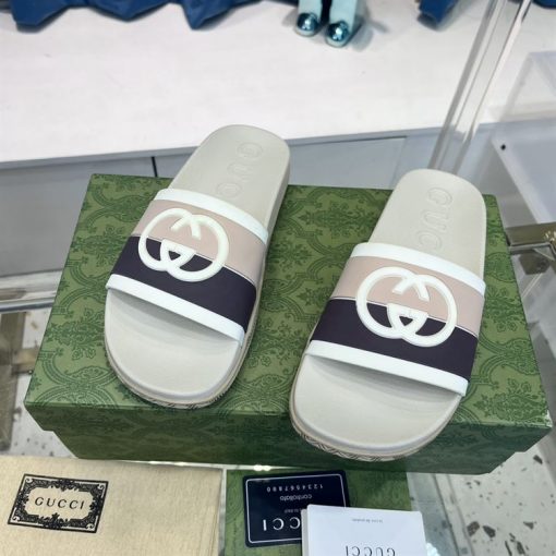 GUCCI SLIDE INTERLOCKING G LEATHER BLACK FOR MEN – GSL007