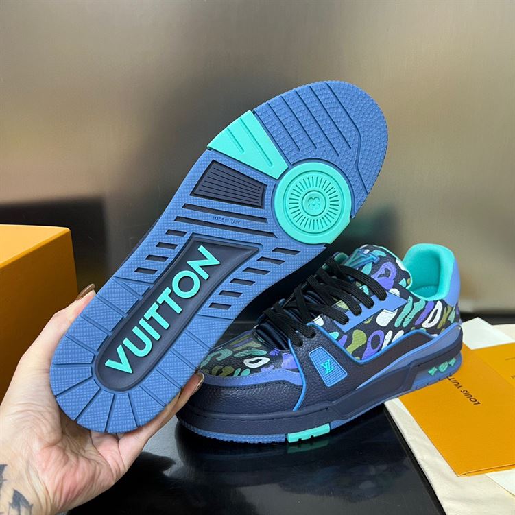 LOUIS VUITTON TRAINER SNEAKER IN MARINE – LVS144