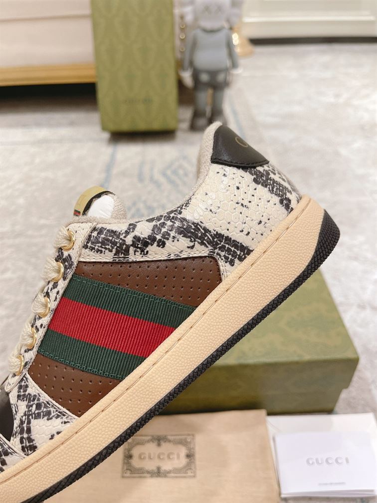 GUCCI SCREENER PYTHON-EMBOSSED LEATHER SNEAKER – GCC108