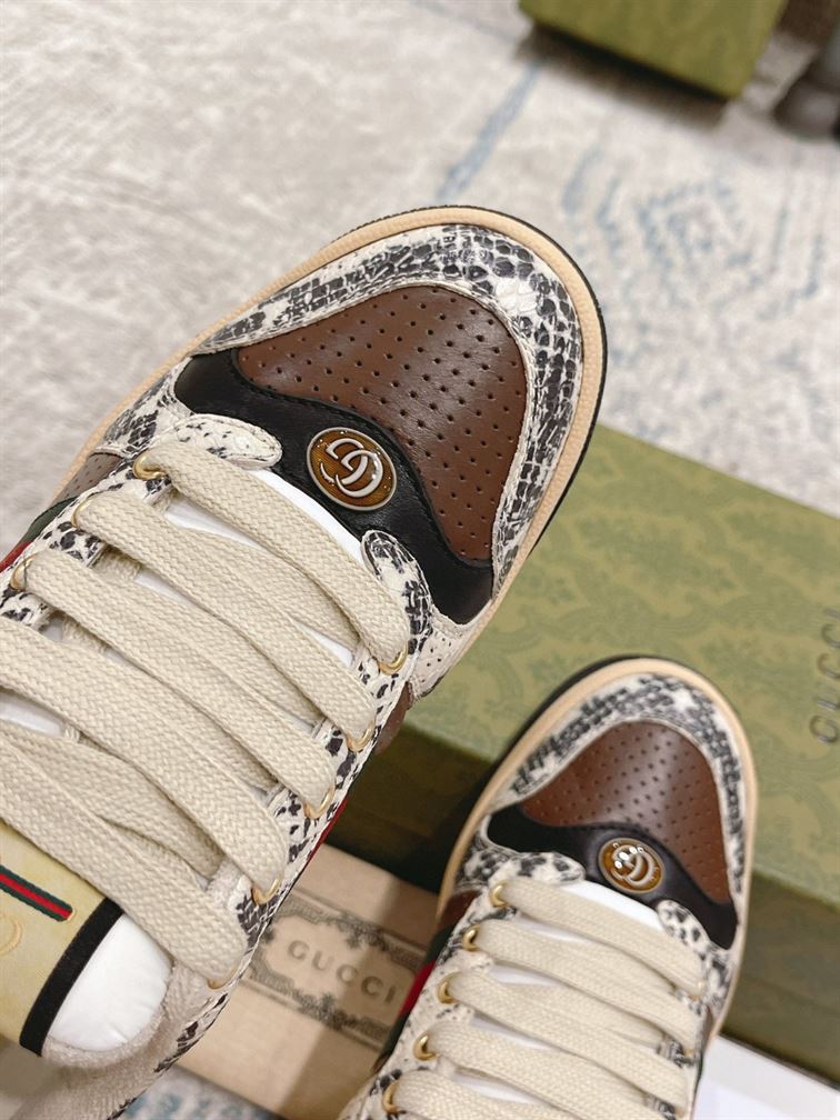 GUCCI SCREENER PYTHON-EMBOSSED LEATHER SNEAKER – GCC108