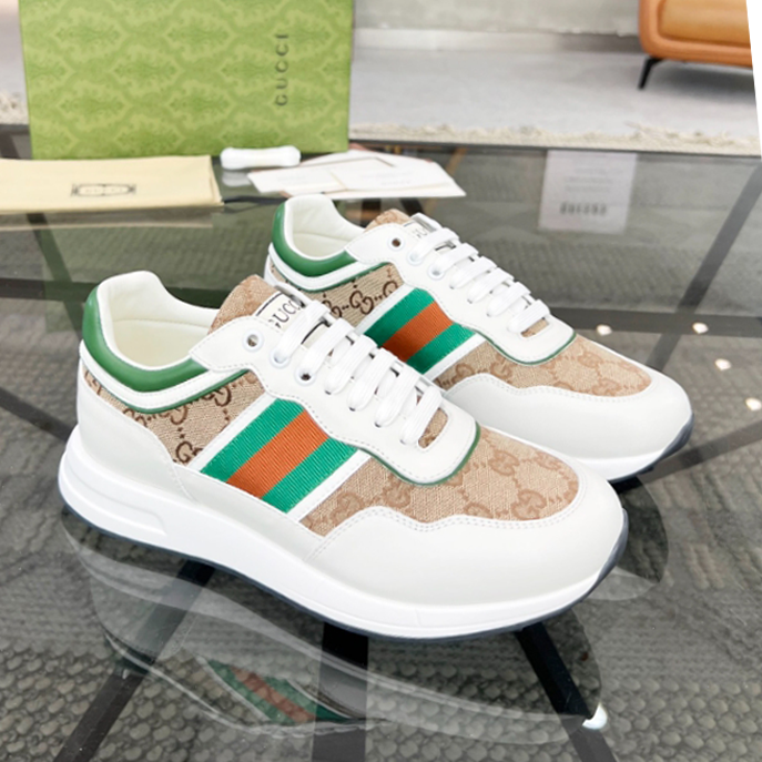 Gucci White Beige Green Sneaker – GCC161